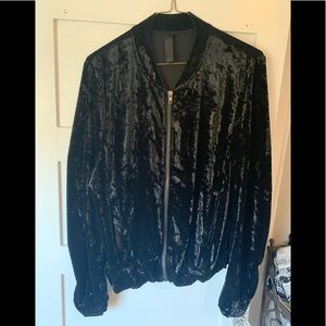 Black velour bomber
